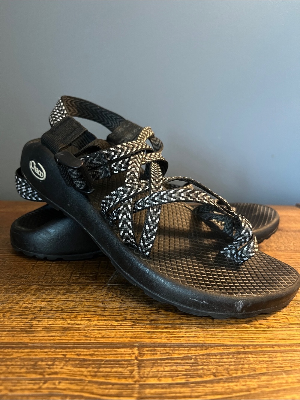 Chaco Women's Black and White Strappy Outdoor Sandals